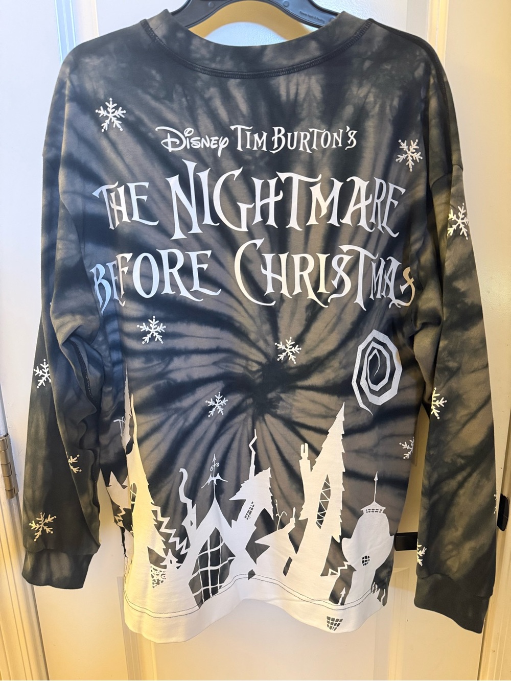 Disney Black and White Tie-Dye The Nightmare Before Christmas Graphic Crewneck